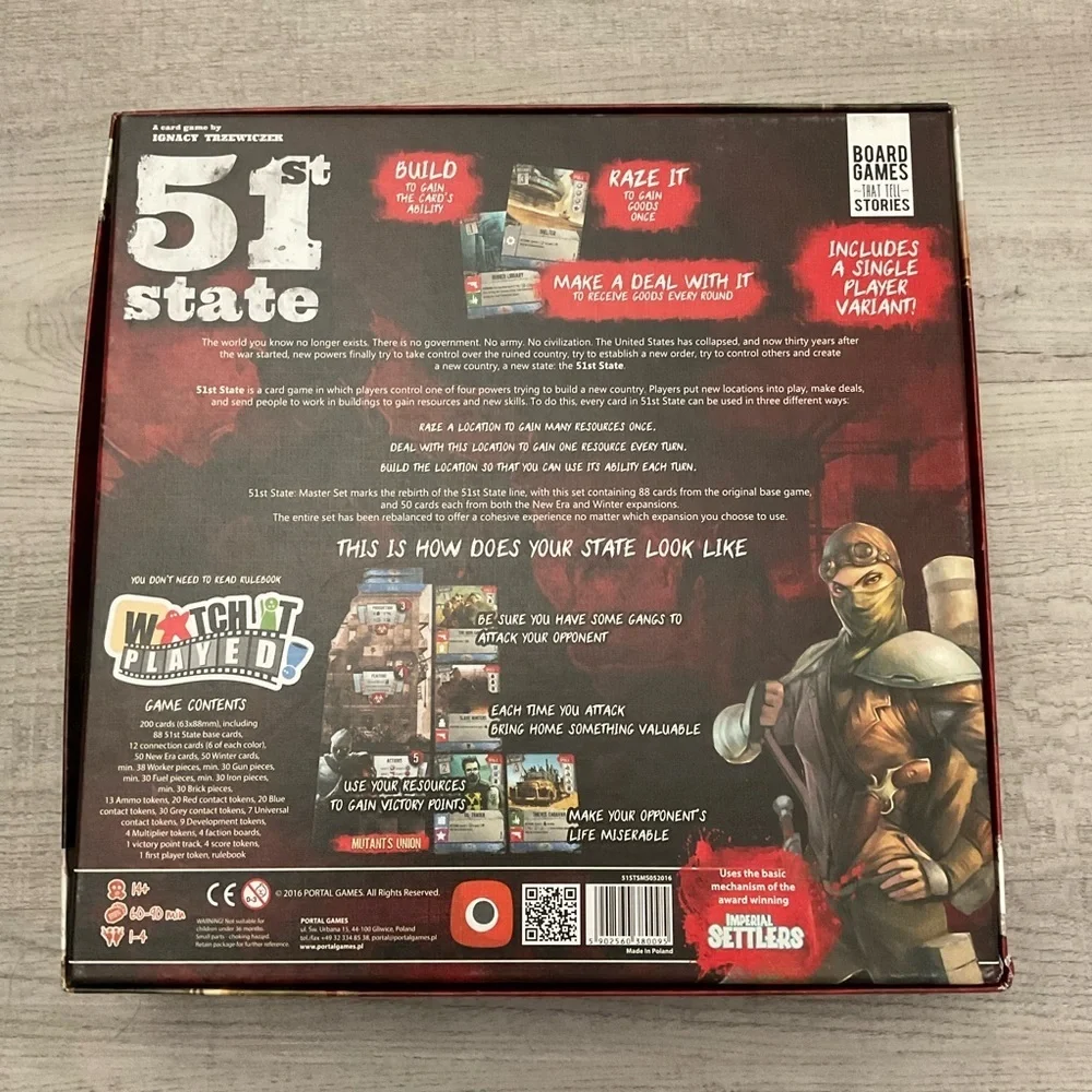 51st State Ultimate Edition Board Game -100% Complete  Unused, open box